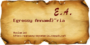 Egressy Annamária névjegykártya