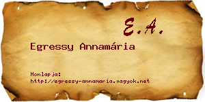 Egressy Annamária névjegykártya